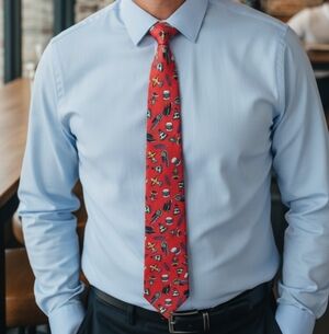 Turnbull & Asser Herman Marcus Indian Tribe Red Silk Tie.